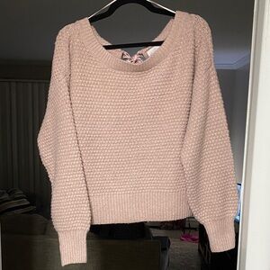 Pink Rose Soft Pink Textured Sweater & Matching Claw Clip - Size S